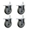 Service Caster 5 Inch Gray Polyurethane Swivel 34 Inch Threaded Stem Caster Set with Total Lock Brake SCC-TSTTL20S514-PPUB-34212-4 - alternate 1